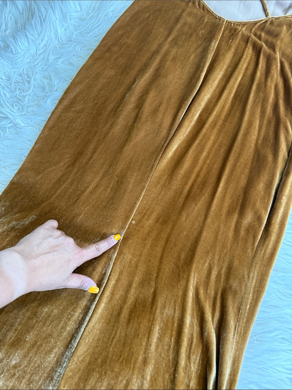 Reformation Gold Velvet Maxi Slip Dress - Picture 10 of 10